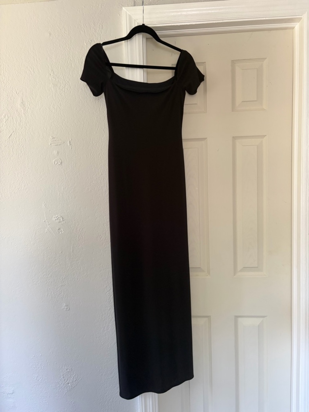 Classic Black Off-Shoulder Maxi Dress